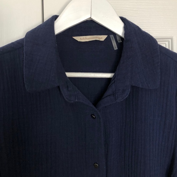 Soft Surroundings Saba Tunic Top Navy - Picture 9 of 12